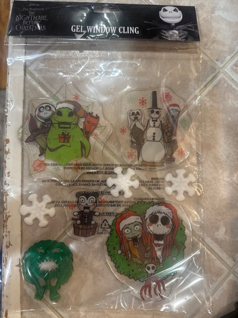 Halloween Christmas-Tim Burtons The Nightmare Before Christmas Gel Window Clings
